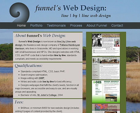 funnel's web design website version 2 snapshot