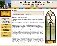 St. Paul's Evangelical Lutheran Church website snapshot