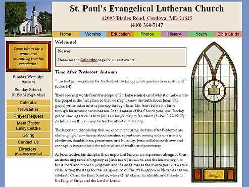 St Pauls Cordova.org website snapshot